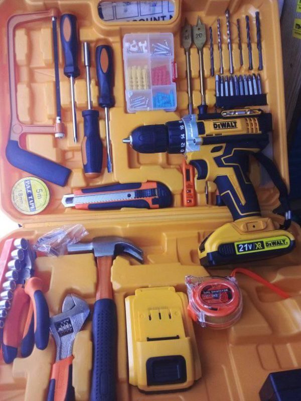 Dewalt 36V Cordless Electric Drill 47PC Tool Set WITH 2 Batteries